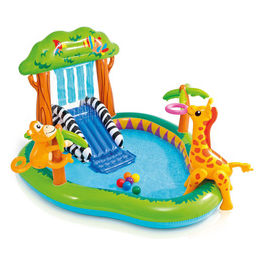 piscina play center giungla gonfiabile per bambini con giochi d'acqua e area per il divertimento all'aperto