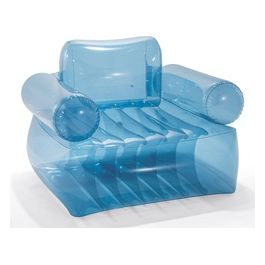  Poltrona Trasparente Blu Con Schienale Cm 109X107X79 I.4