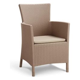 IOWA DINING CHAIR CON CUSCINO - 62X60X89H - FLAT WICKER 7 MM - CAPPUCCINO      