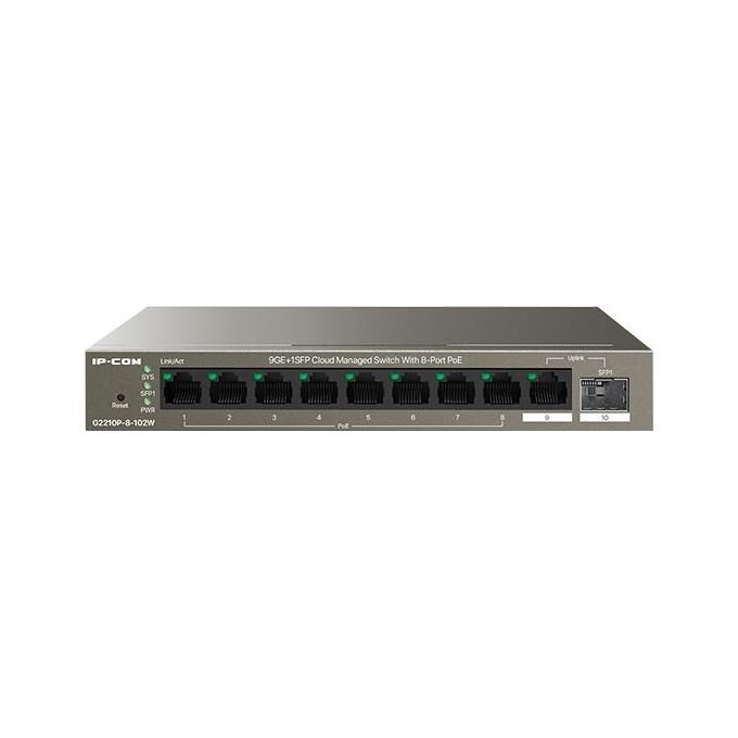 IP-Com G2210P-8-102W Switch Poe 9 Porte Ethernet 10-100-1000 Base-t 1 Porta Sfp Base-x 100-1000