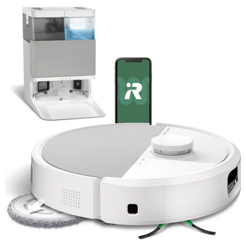 N185240 Roomba Plus 505 Combo Robot aspirapolvere LiDAR 105 min AutoWash Dock Wi-Fi Alexa Google colore Bianco