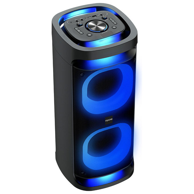 Irradio 550922121 Altoparlante Portatile 80 W IR-PS80 Omnia4-Sound Con Microfono e Led Rgb