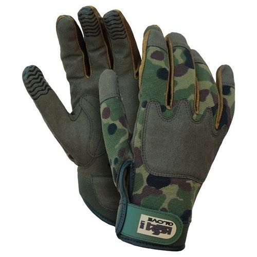 ARMY 07325 Guanti da Lavoro High Tech Pelle Sintetica Clarino Velcro Rinforzo Silicone Cat I EN 420 Taglia L colore Mimetico
