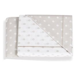 Lenzuola Culla Next2me Set 3 Pezzi Pois Tortora