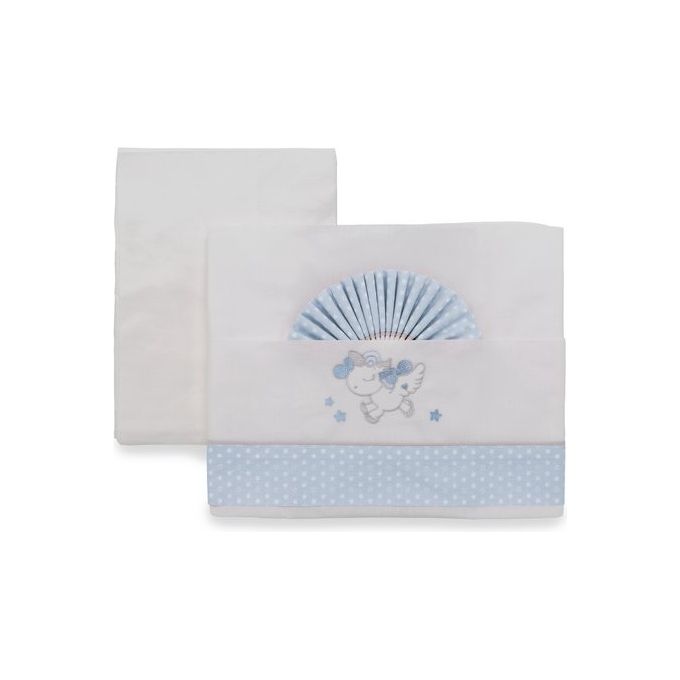 Italbaby Lenzuola Lettino Unicorn Set Completo Azzurro