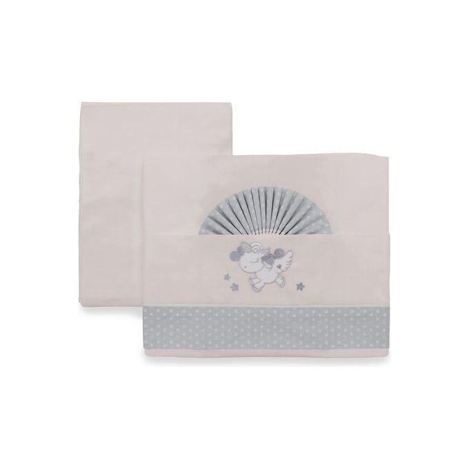 Italbaby Lenzuola Lettino Unicorn Set Completo Grey