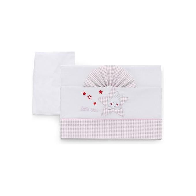 Italbaby Set Culla 3 Pezzi Ricamate Star Rosa
