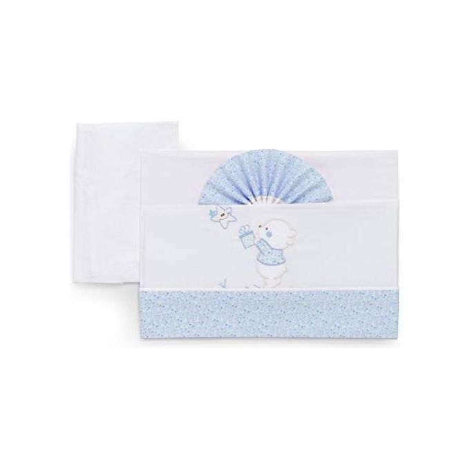 Italbaby Set Culla 3 Pezzi Ricamate Bear Azzurro