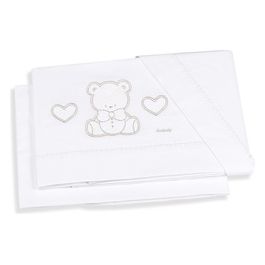 Set Lenzuola Culla Tinta Unita 3 Pezzi Bianco