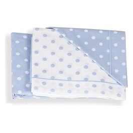 Set Letto 3 Pezzi Pois Azzurro