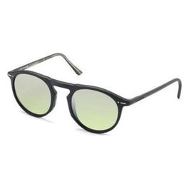 Occhiali da Sole Modello 0703 THIN ROUND SUN B2 BLACK BUT Montatura in Plastica con Lenti Verdi per Protezione UV