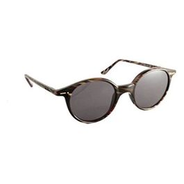 Occhiali da Sole Mod 0702 THIN ROUND SUN B2 BUTTON GL con Montatura Marrone e Lenti Grigie di Alta Qualità