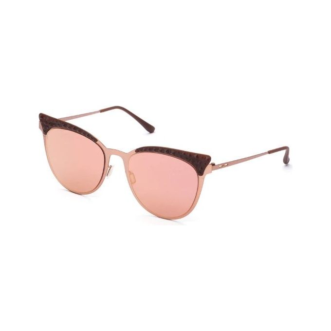 Italia Independent Occhiali da Sole Mod 0257 THIN METAL BASE 2 PINK GOLD Trendy e Chic per Ogni Occasione con Montatura in Metallo Rosa e Lenti a Specchio Rosa