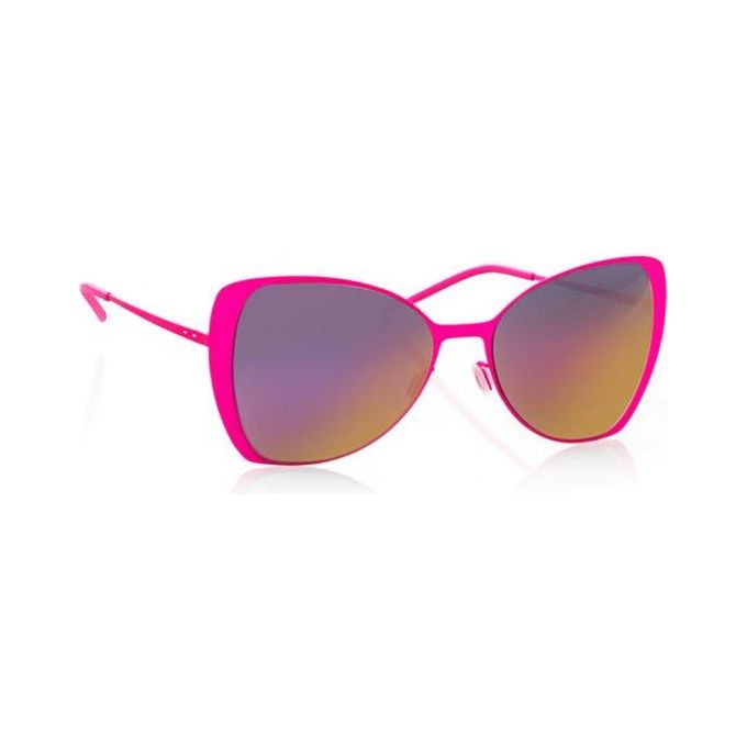 Image of Italia Independent Occhiali da Sole Mod 0204 I-THIN METAL FUXIA LED DONNA con montatura Rosa Metal e lenti marroni trattate