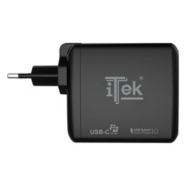 Caricabatteria da Muro da 60W 6A 2x3A con 2 Porte 1xType-C PD 1xQC3.0 Smart IC