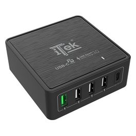 Caricabatteria da Tavolo da 60W 13.2A 2x3A, 3x2.4A con 5 Porte 1xUsb-C PD 3xUsb Smart 1xQC3.0 Smart IC