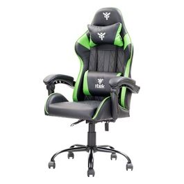 itek Gaming Chair RHOMBUS PF10 - PVC, Doppio Cuscino, Schienale Reclinabile, Nero Verde