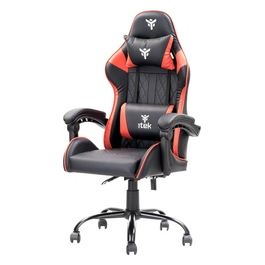 itek Gaming Chair RHOMBUS PF10 - PVC, Doppio Cuscino, Schienale Reclinabile, Nero Rosso