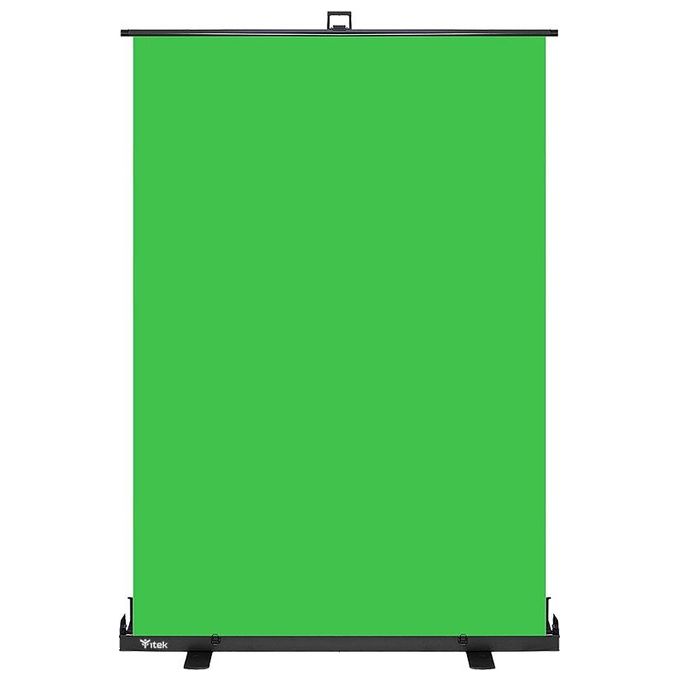 Itek Green Screen 148x190cm Tessuto Premium Telaio Pneumatico a X Base in Alluminio Portatile