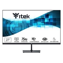 Monitor GWF 27'' , Piatto, Risoluzione FHD 1920x1080, Pannello VA da 75Hz, Schermo 16:9, Collegamenti HDMI e VGA, Uscita Audio, LBL, Sottile, Senza Cornice