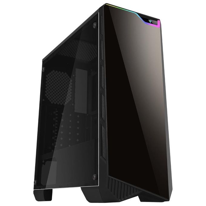 iTek NOOXES X10 EVO – Case PC Gaming Middle Tower ATX, Addressable RGB, 2xUSB3, Pannello Laterale In Vetro Trasparente, Nero