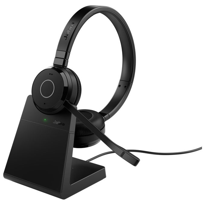 Jabra 6699-833-399 Cuffie Evolve 65 TE Wireless Bluetooth USB Base di Ricarica Nero