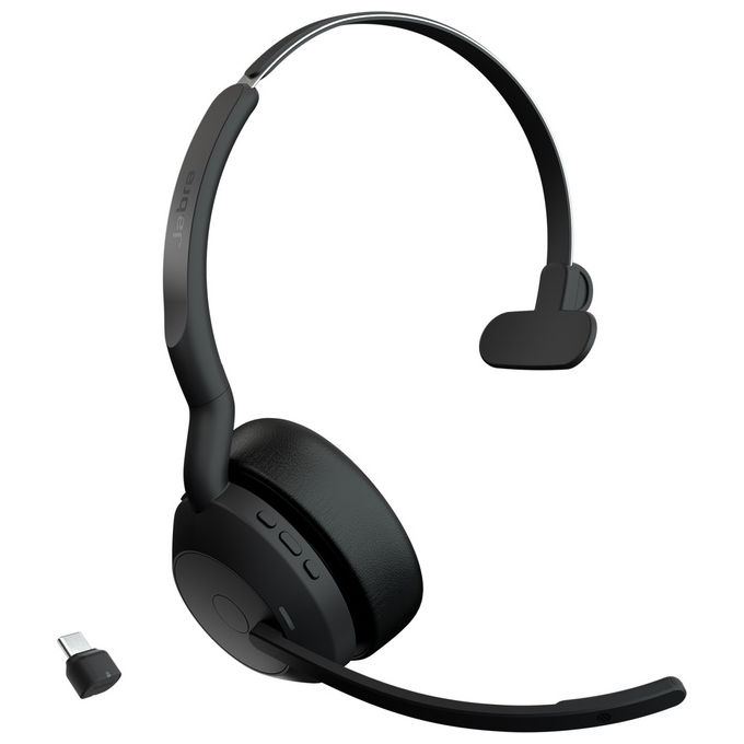 Jabra 25599-889-899 Evolve2 55 Auricolare Wireless Mono Bluetooth Ufficio Nero
