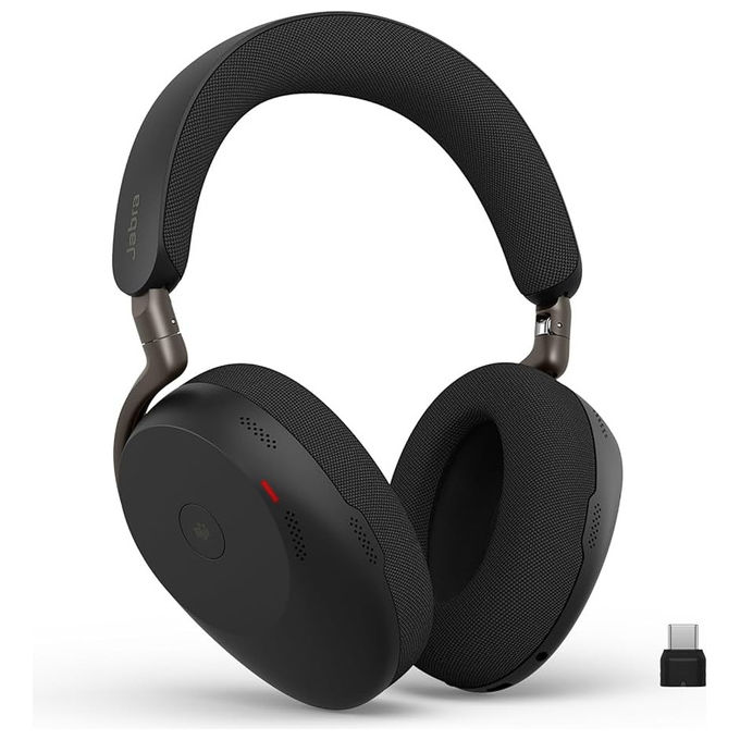 Jabra Evolve3 85 cuffie wireless over-ear 38599-999-889 cancellazione attiva del rumore Bluetooth 5.3 25 ore di autonomia ricarica wireless certificazione Microsoft Teams nero