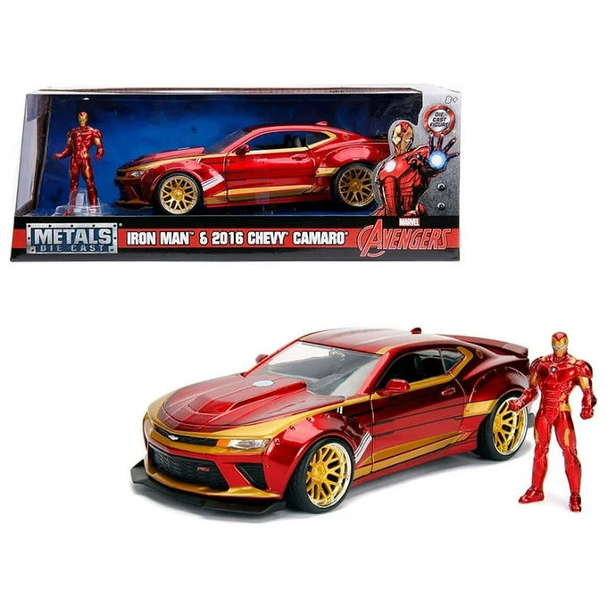 Jada Toys, Marvel Ironman, Chevy Camaro SS 2016, Modellino Auto 1:24