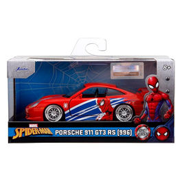 Jada Toys, Porsche 911 GT3 RS Spider-Man, Auto in Metallo Pressofuso, Scala 1:32