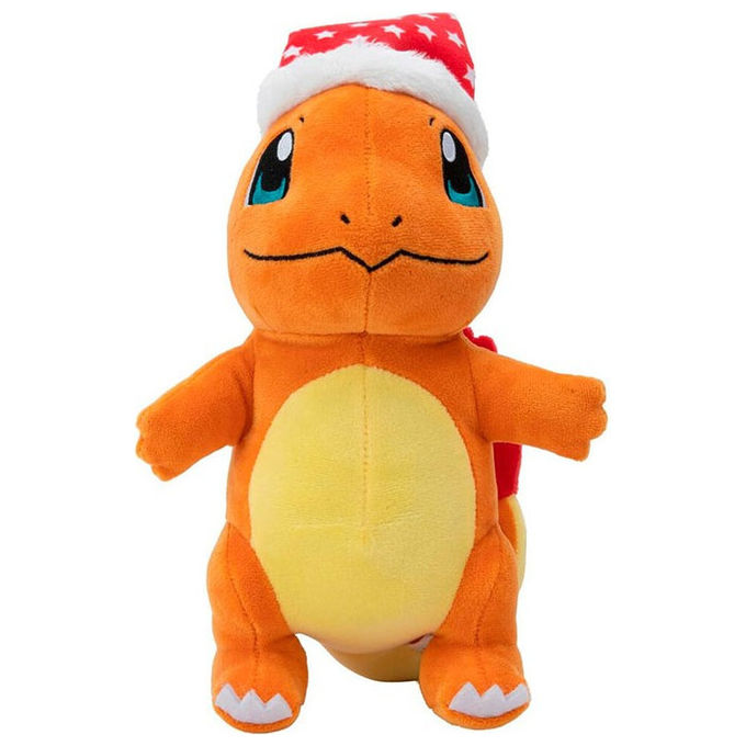 Jazwares Peluche Charmander Natalizio con Cappello Babbo Natale 20 cm Pokémon Ufficiale