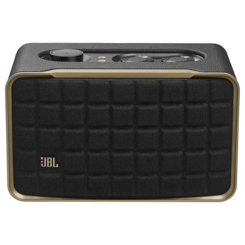 JBL Authentics 200 Smart Home Wifi Speaker Altoparlante Bluetooth dal Design Retrò Anni '70 con Griglia Quadrex Assistente Vocale AirPlay One App Nero
