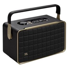 JBL Authentics 300 Smart Home Wifi Speaker Altoparlante Bluetooth Stile Retrò Anni '70 con Griglia Quadrex Assistente Vocale AirPlay Batteria Integrata con 8 h di Autonomia Nero