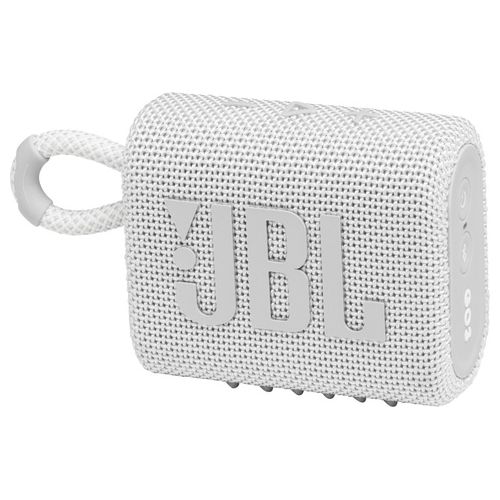 JBL GO 3 Speaker Bluetooth Portatile Cassa Altoparlante Wireless con Design Compatto Resistente ad Acqua e Polvere IPX67 Usb Bianco