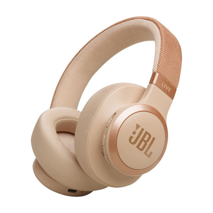 JBL Live 770NC Cuffie Wireless Bluetooth ANC Sabbia per Musica e Chiamate