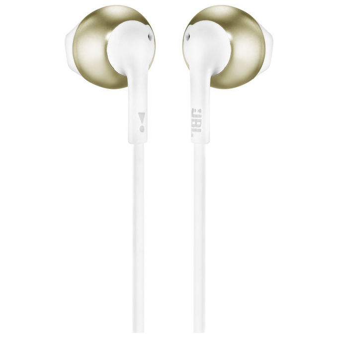 JBL Tune 205 auricolari in-ear cablati microfono integrato Jack 3.5 mm Pure Bass champagne oro