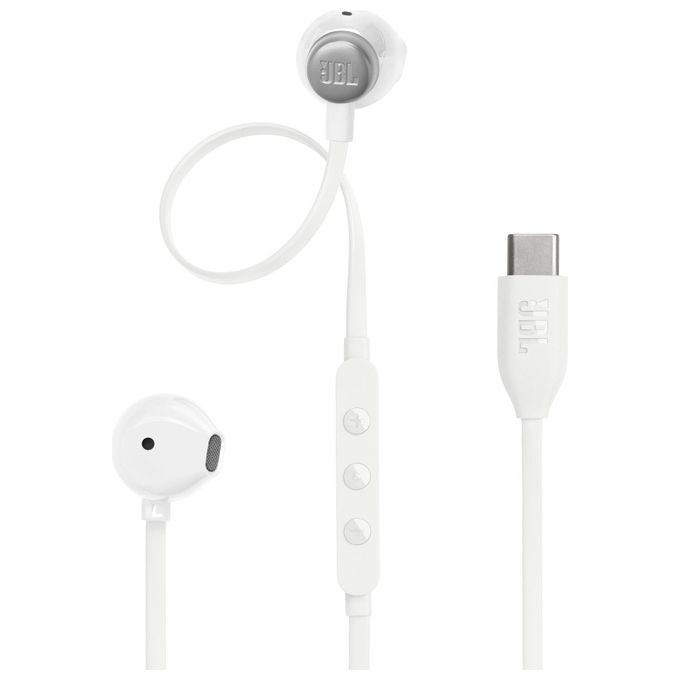 Image of JBL Tune 305 C Auricolari USB-C ad Alta Risoluzione Audio con Cavo Piatto Antigroviglio Bianco