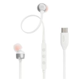 Tune 310 C Auricolari In-Ear ad Alta Risoluzione Audio con Cavo Piatto Antigroviglio Comando a 3 Tasti Bassi Profondi Pure Bass Bianco
