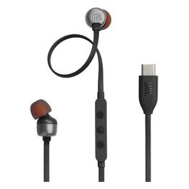 JBL Tune 310C Headphones Wired In-Ear Headphones Pure Bass Sound Microphone and USB-C Port Black