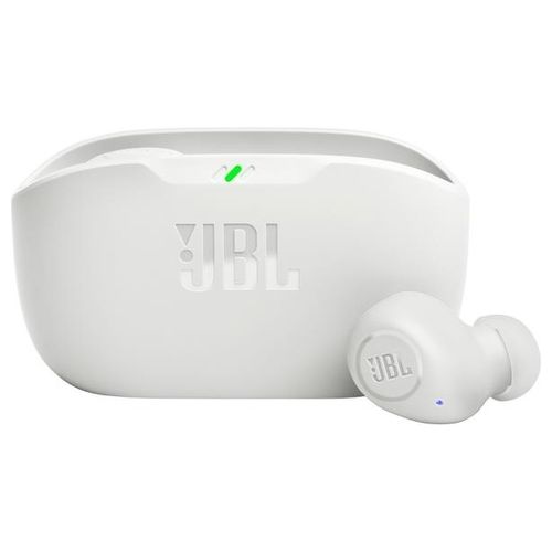 JBL Wave Buds Auricolari Wireless In Ear Bluetooth Waterproof IP54 e Antipolvere IPX2 Deep Bass Sound Tecnologia TalkThru e AmbientAware Fino a 32 h di Autonomia Bianco
