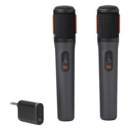 JBL Wireless Microphone Set con 2 Microfoni Wireless e Ricevitore Wireless UHF a 2 Canali Ricaricabile Pattern Polare Cardioide Compatibili con Diffusori PartyBox Incluse Batterie AA Nero