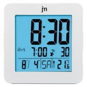 Jm JD-9035B Sveglia Digitale Radiocontrollata con Calendario Giorno/Mese/Anno Rilevazione della Temperatura Interna