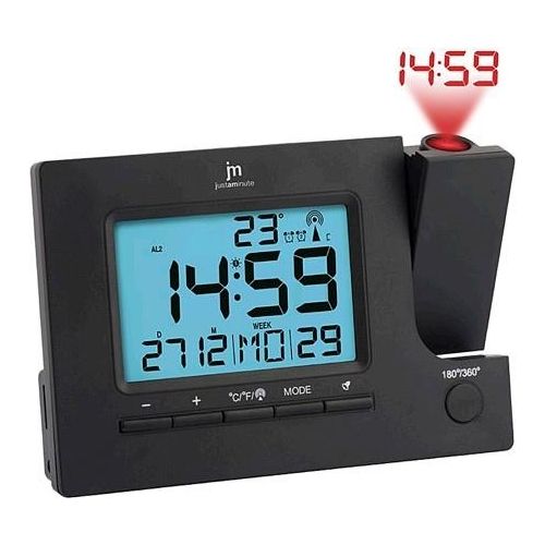 Jm JD-9715 Sveglia Digitale Radiocontrollata con Proiezione Orario o Temperatura
