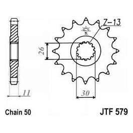 Jt JTF579.17RB Pignone 579 Z17Rb ammortizzato Yamaha FZ1 1000 06-14; YZF-R1 1000 04-14; FJ 1100 84-85; FJ 1200 86-94; XJR 1300 99-15; MT-01 1000 05-11