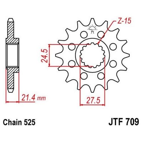 Jt JTF709.16 Pignone 709 Z16 Aprilia 750 Dorsoduro 07-16; 750 SL Shiver 07-16; 1200 Dorsoduro 11-16
