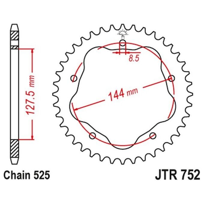 [ComeNuovo] Jt Sprokets Corona 752 Z45 Ducati 821 Hypermotard-Hyperstrada 13-16
