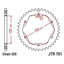 Jt Sprokets Corona 761 Z43 Ducati Diavel 1200