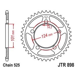 Jt Sprokets Corona 898 Z38Zbk KTM RC8 /R 1190 10-12