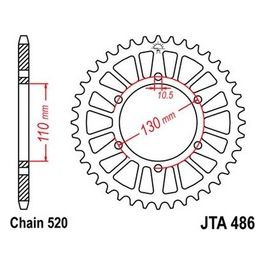 Jt Sprokets Corona alluminio 7075T6 Jta 486 Z46 