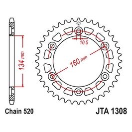 Jt Sprokets Corona Alluminio 7075T6 Jta 1308 Z45